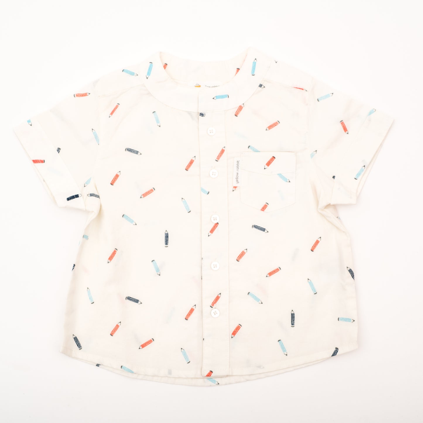 crayon print poplin shirt