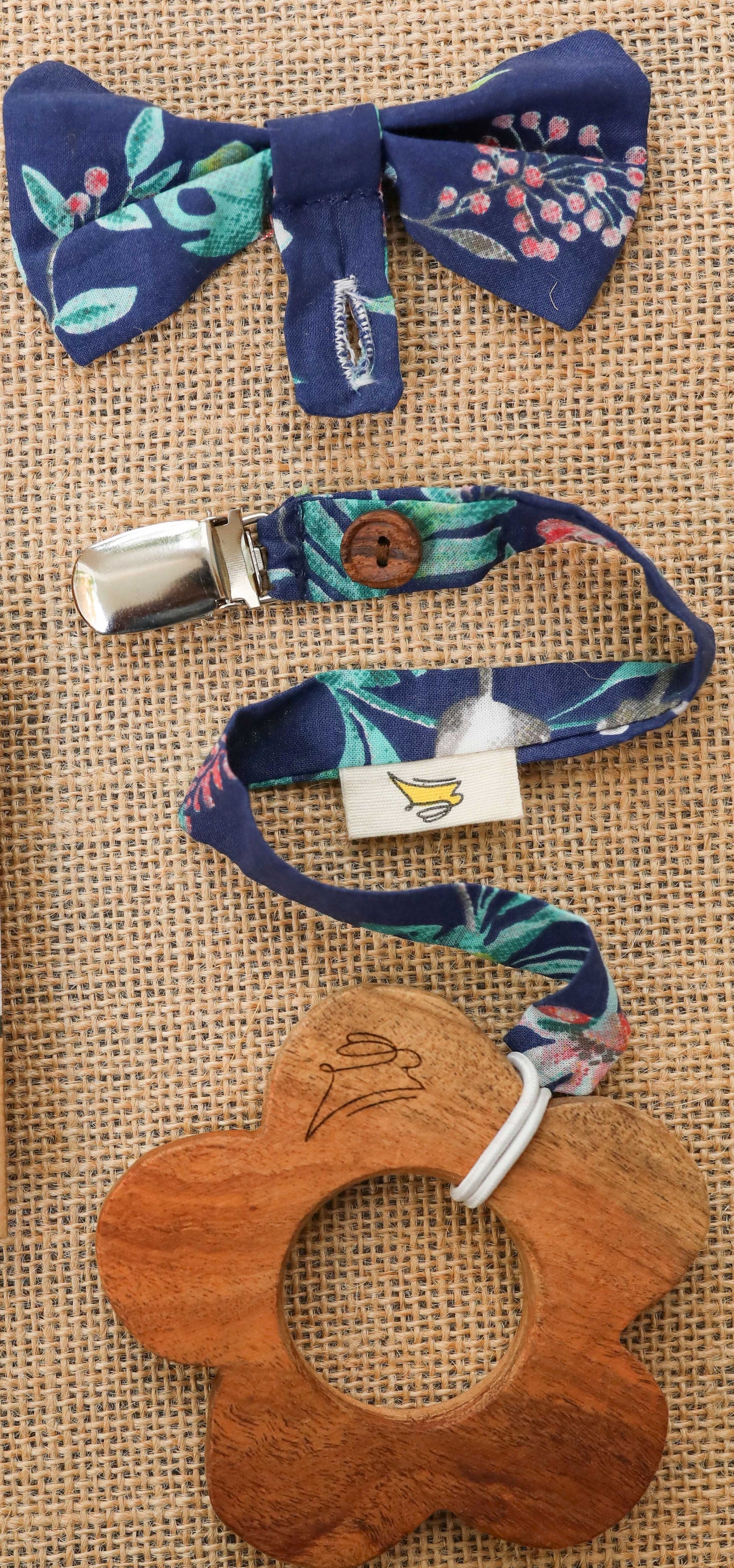 Neem Wooden Teethers (with pacifier clips)