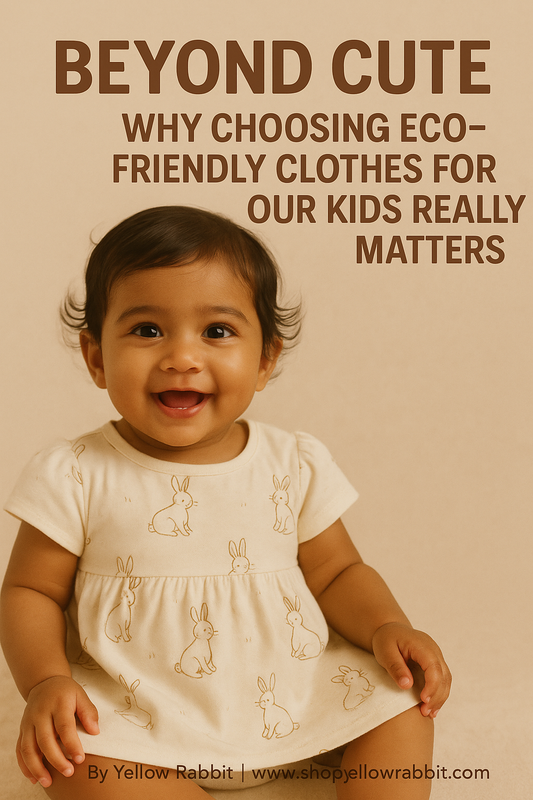 Promotional image for Eco-friendly children's clothing by Yellow Rabbit