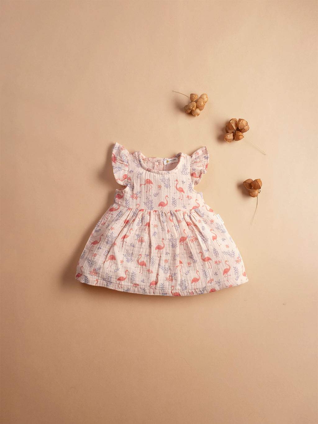 Flamingo baby ruffle dress