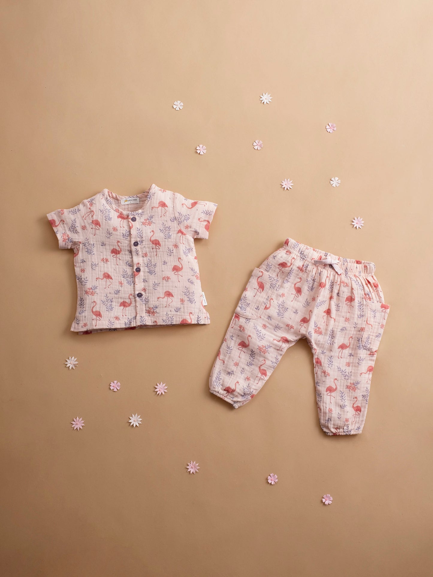 toddler playsuit flamingos
