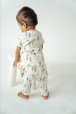 organic cotton muslin toddler playsuit