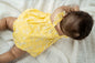 Yellow ruffle strap top and  bloomer set with white flowers, for infants