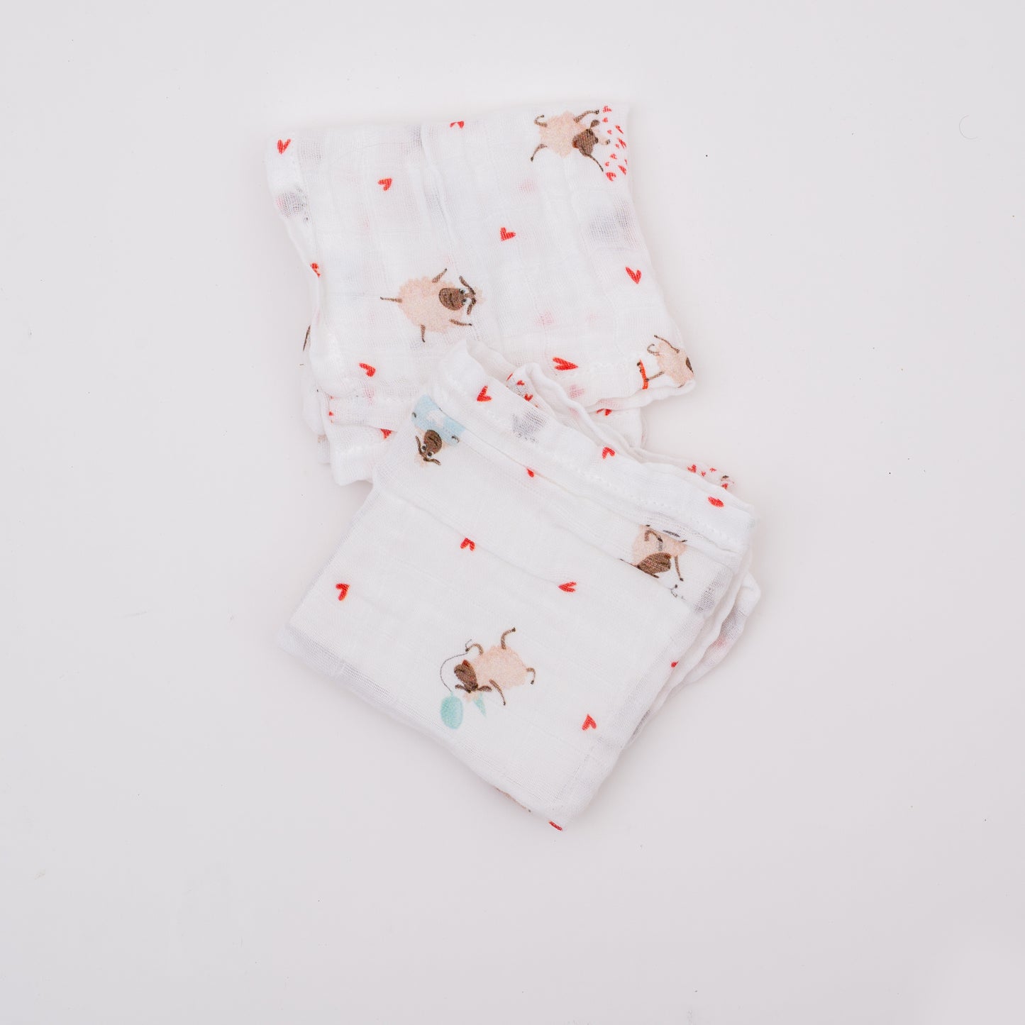 Organic cotton Muslin squares with sheep in love print