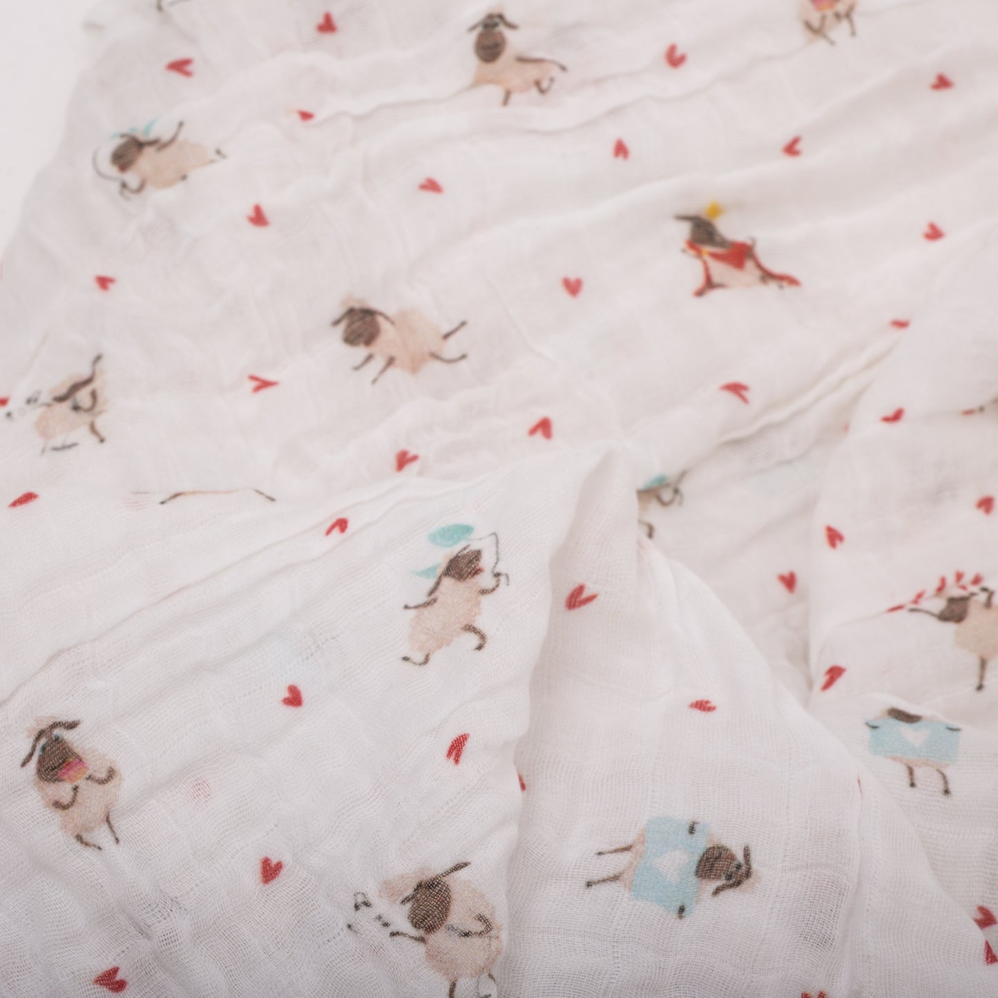 Organic cotton Swaddle with sheep in love print