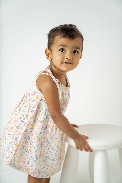 Tie-Up dress with bloomer set