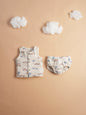 Vintage-inspired muslin jhabla set with matching bloomers for babies-breathable, soft and stylish.