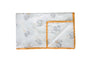 Lightweight organic cotton dohar for summer, ideal as a baby blanket or soft receiving wrap- gentle on newborn skin, with baby elephant print.