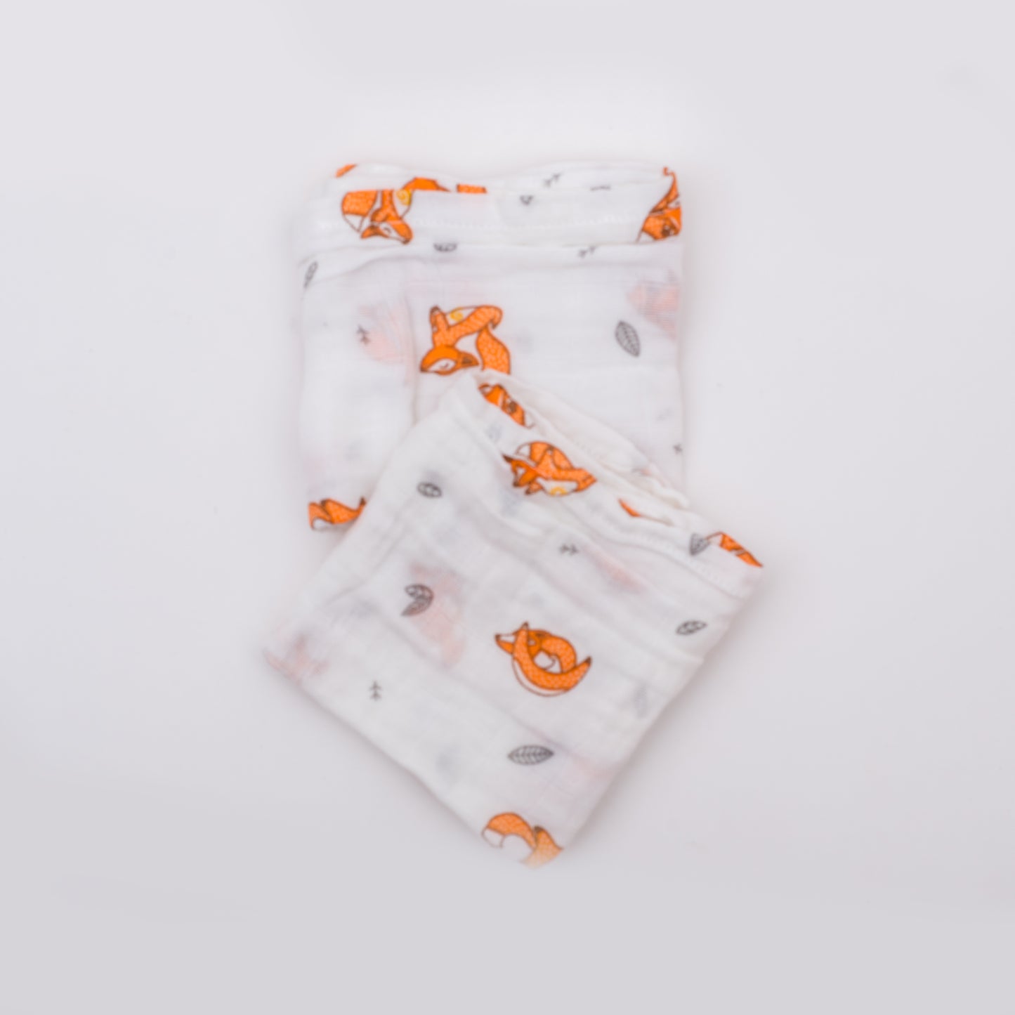 Organic cotton Muslin squares with foxes in yoga poses print