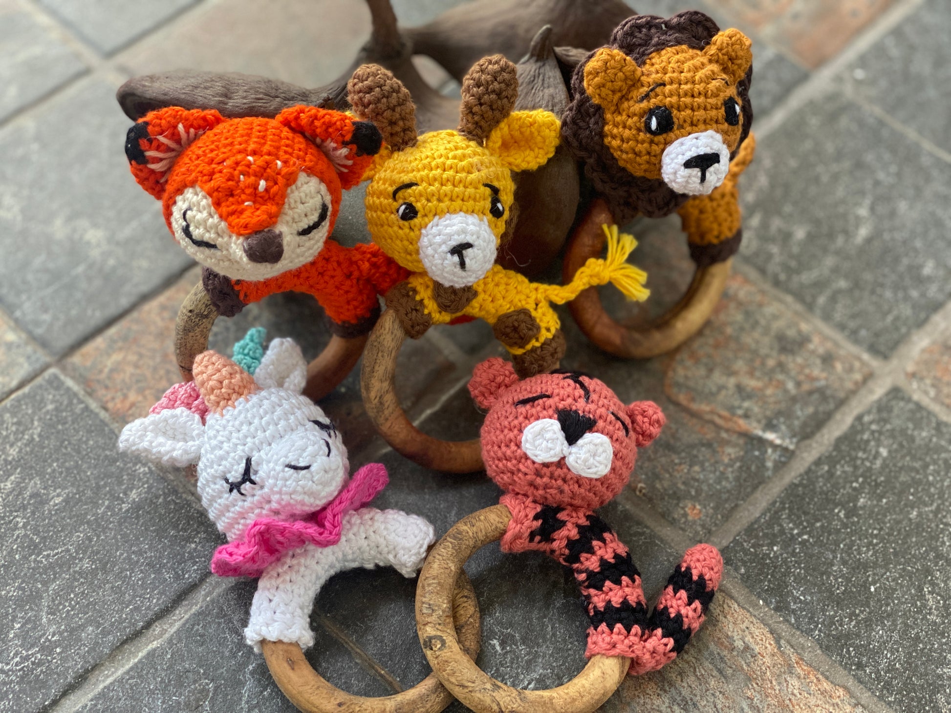 Crochet teether ring