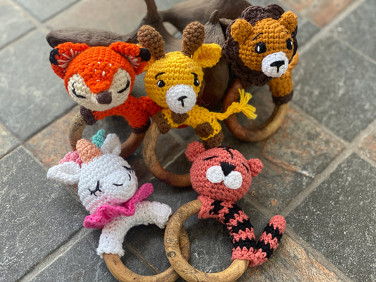 Crochet teether ring