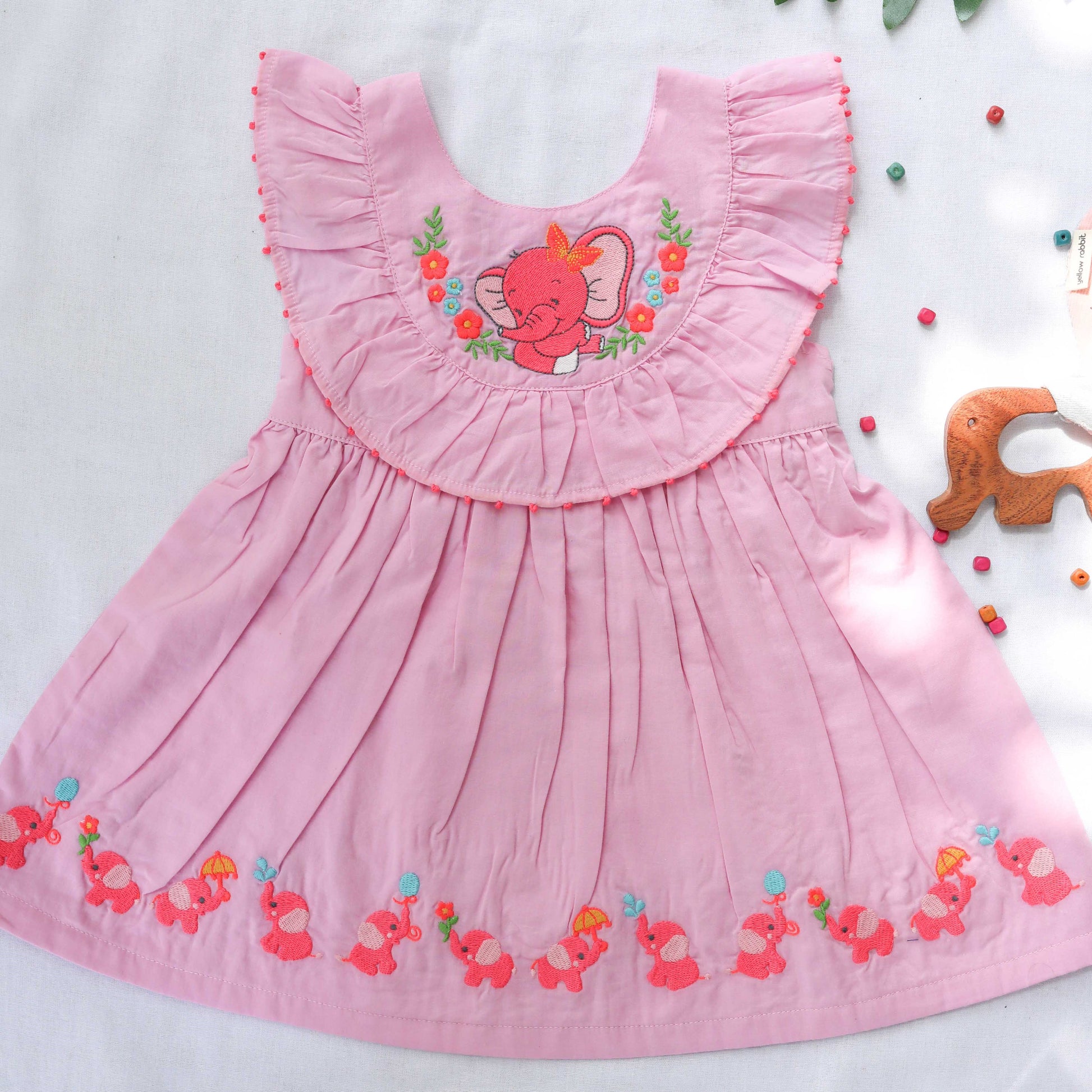 Elephant embroidery dress