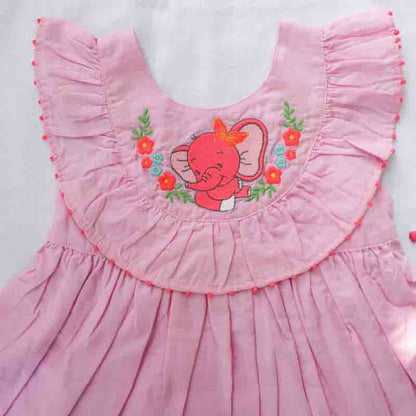 Elephant embroidery dress