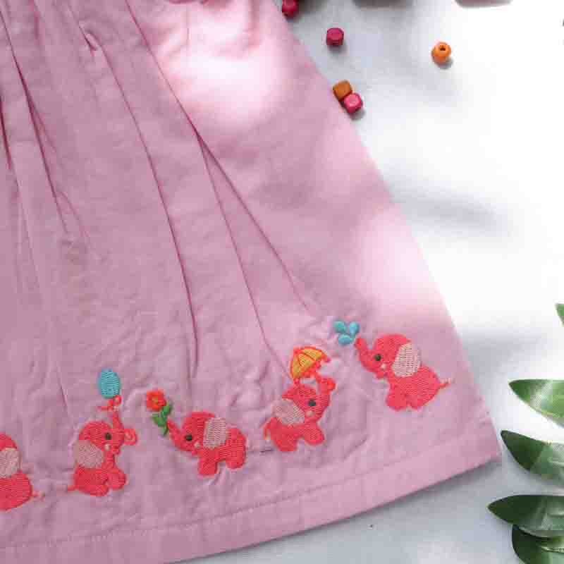 Elephant embroidery dress