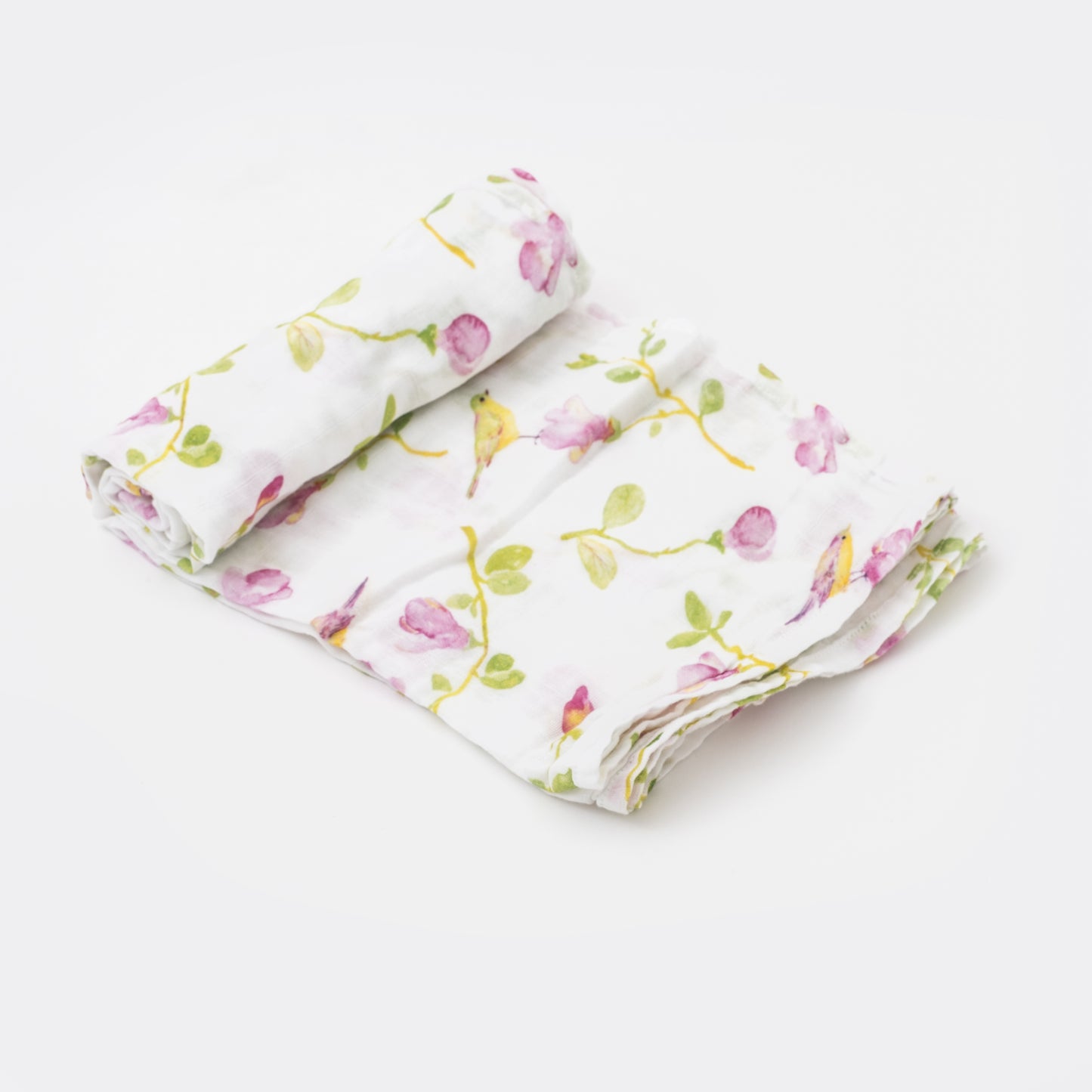 organic cotton Magnolia flowers swaddle blanket