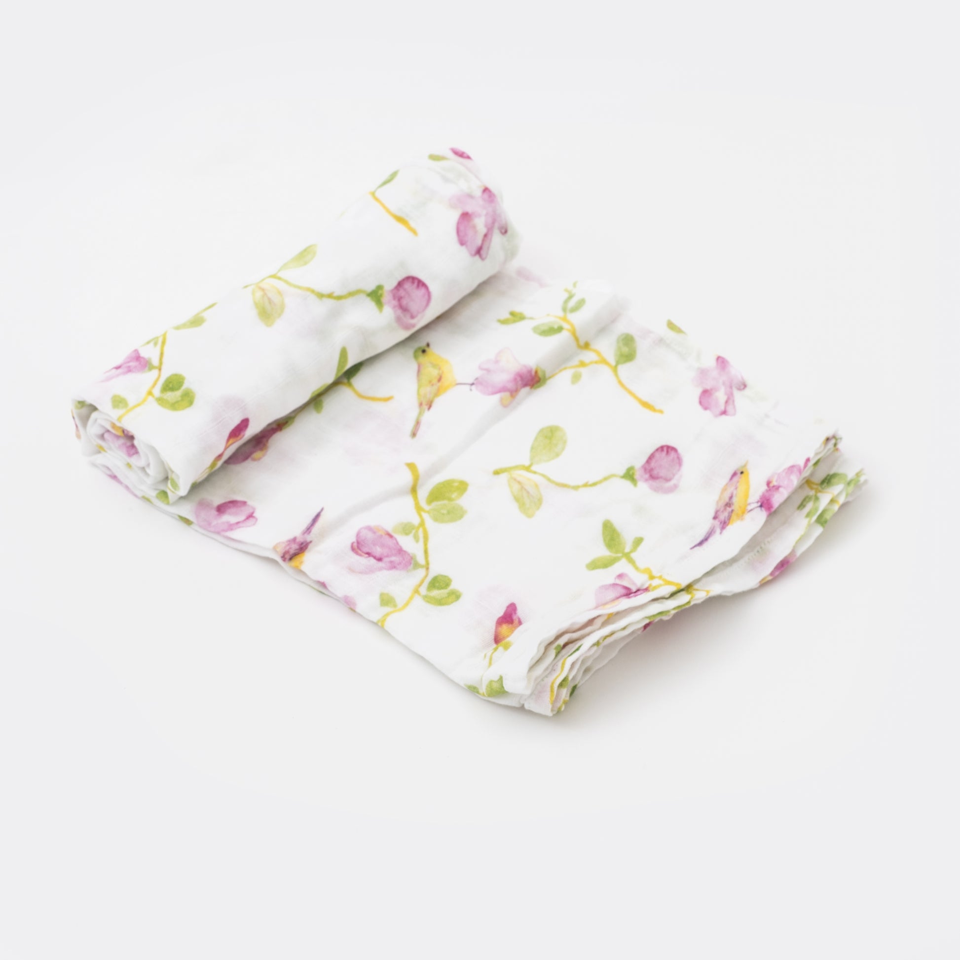 organic cotton Magnolia flowers swaddle blanket
