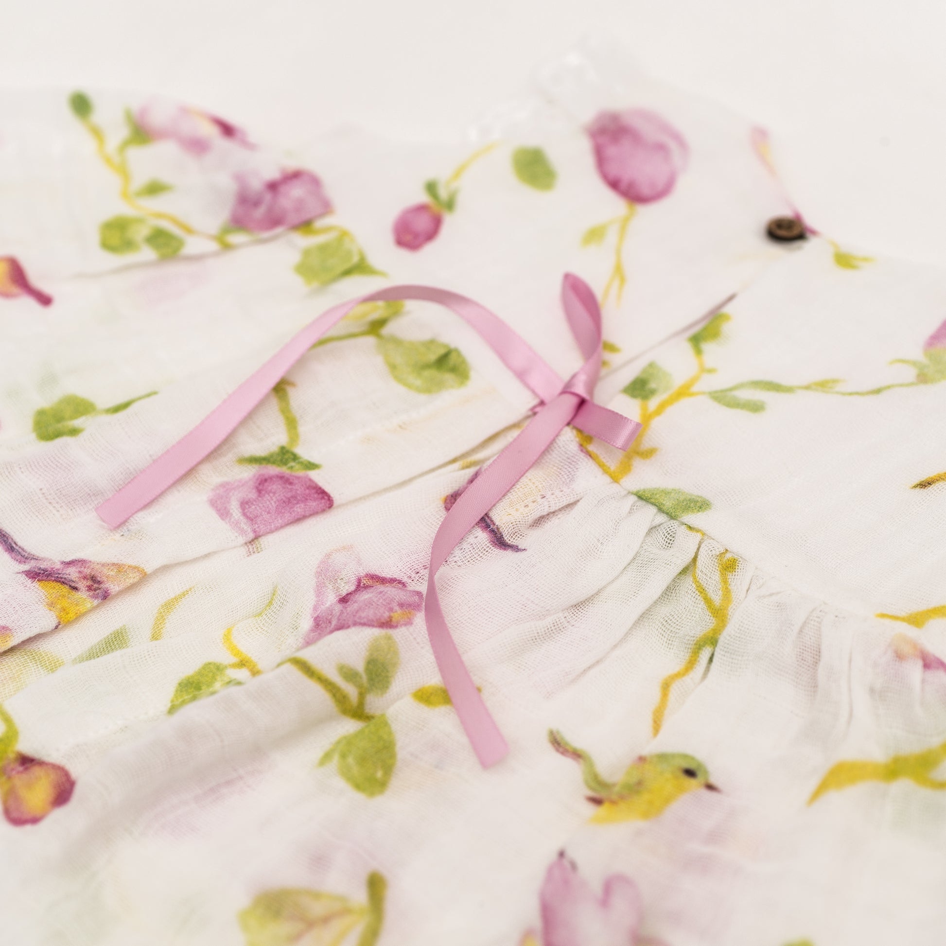 Magnolia flowers new born dress