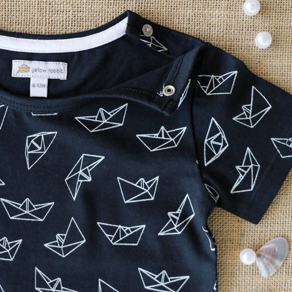 Origami paper boat t-shirt