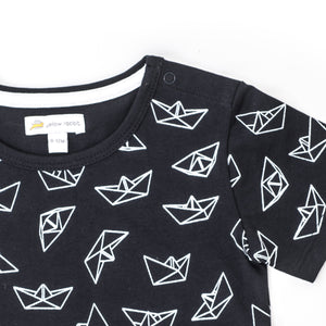 origami paper boat tshirt