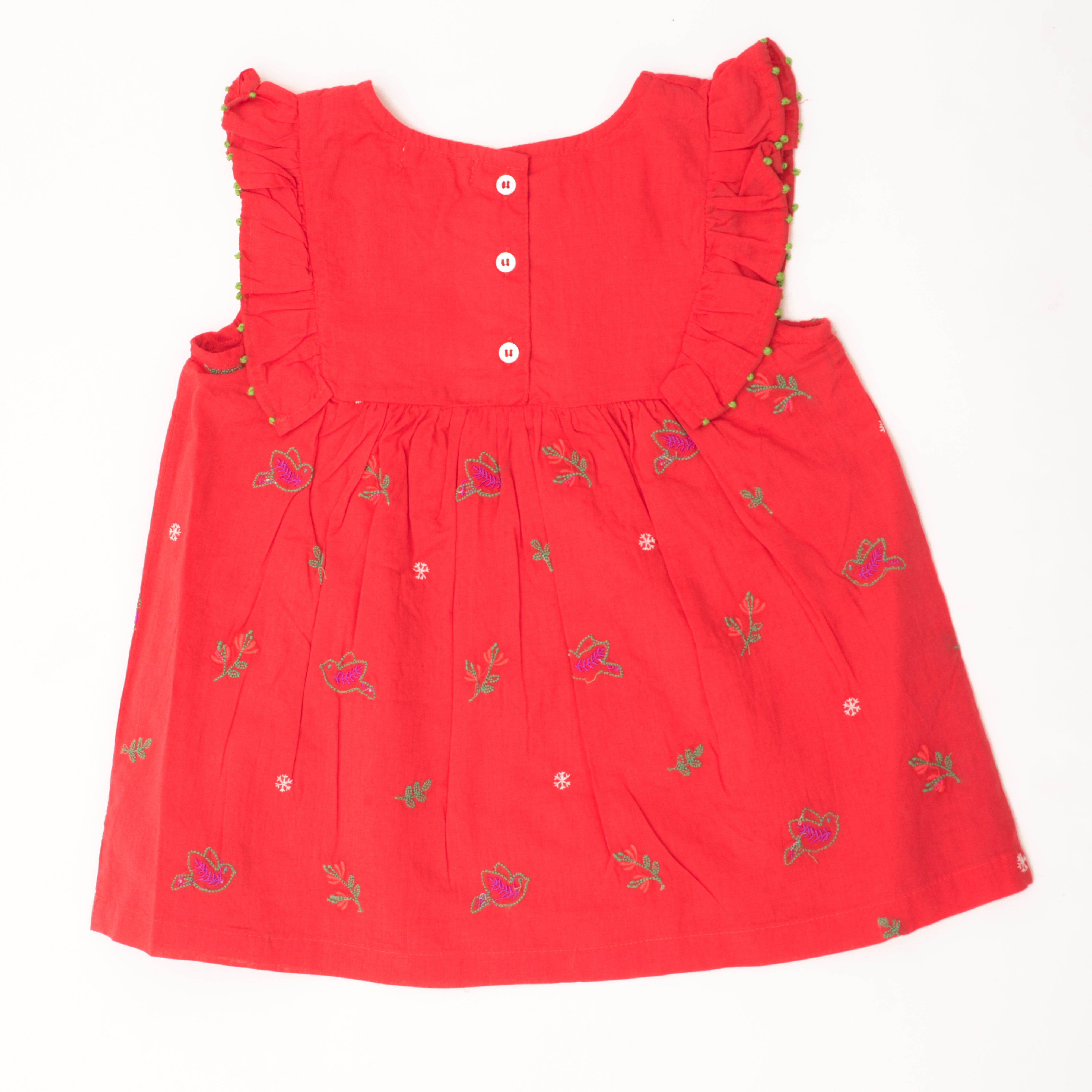 Red birdie dress