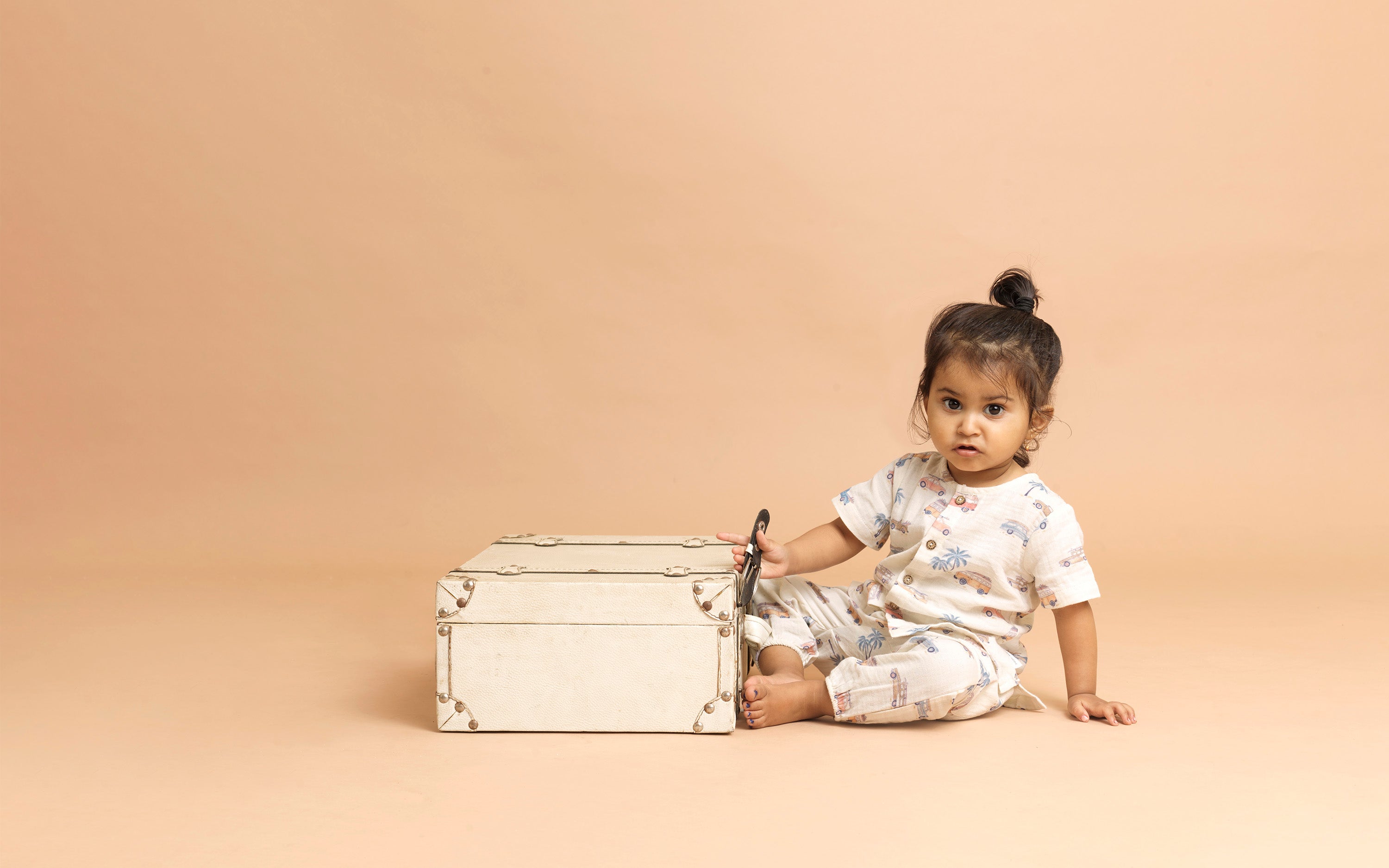 Vintage wagon toddler playsuit