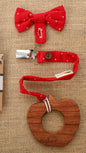 Neem Wooden Teethers (with pacifier clips)