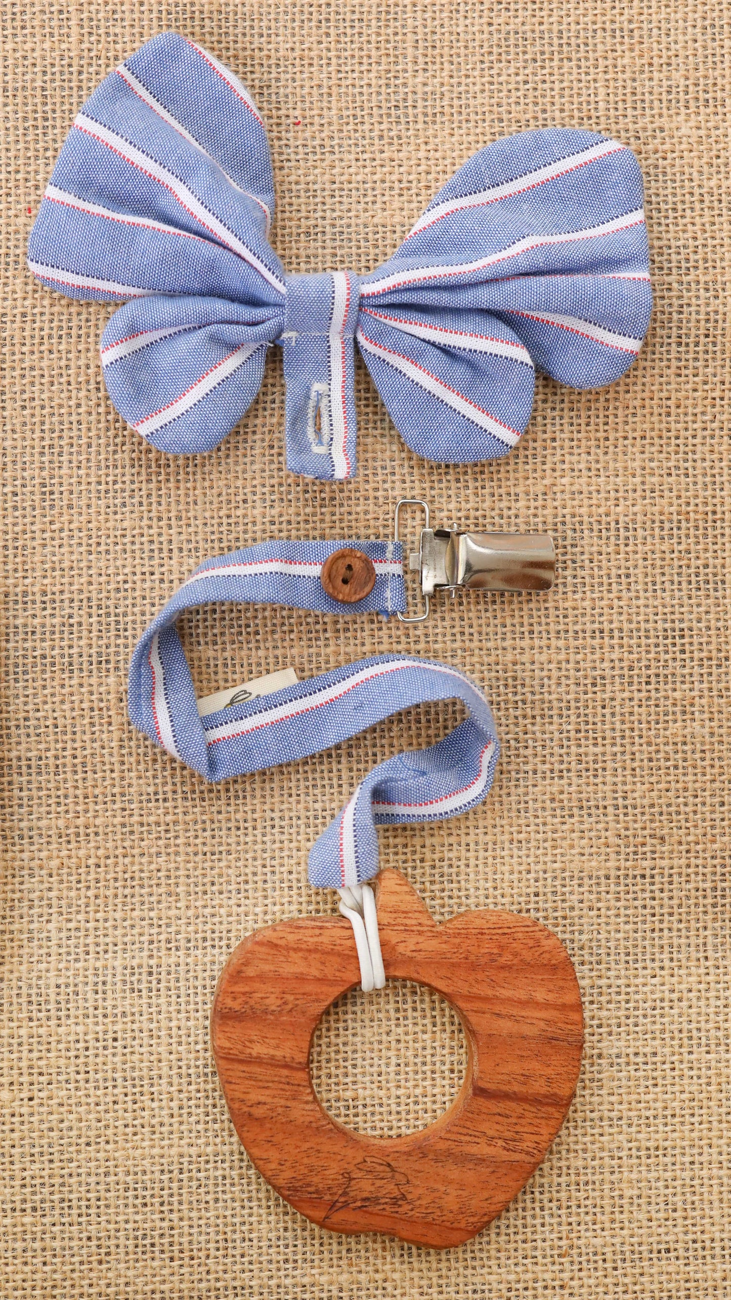 Neem Wooden Teethers (with pacifier clips)