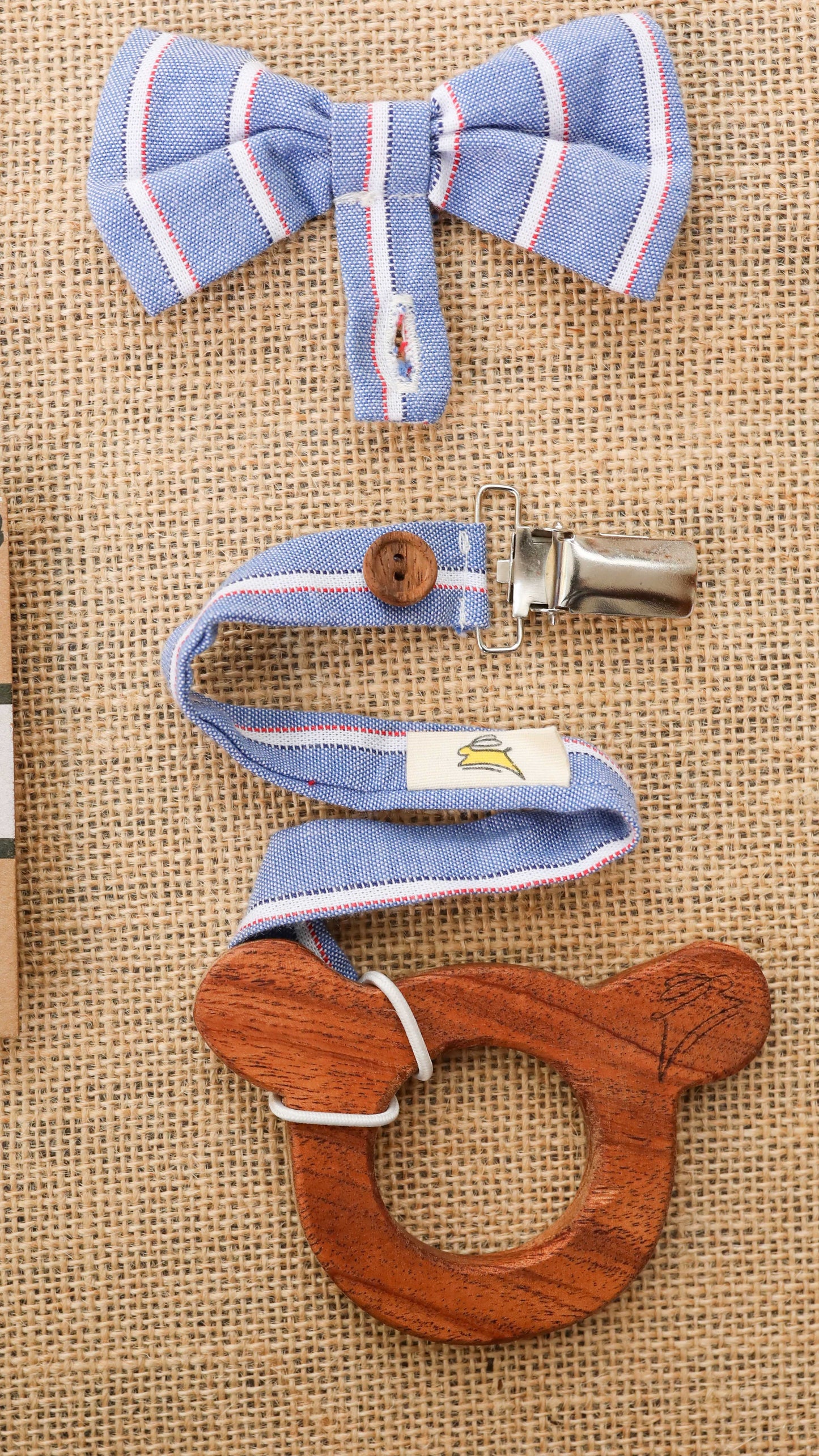 Neem Wooden Teethers (with pacifier clips)