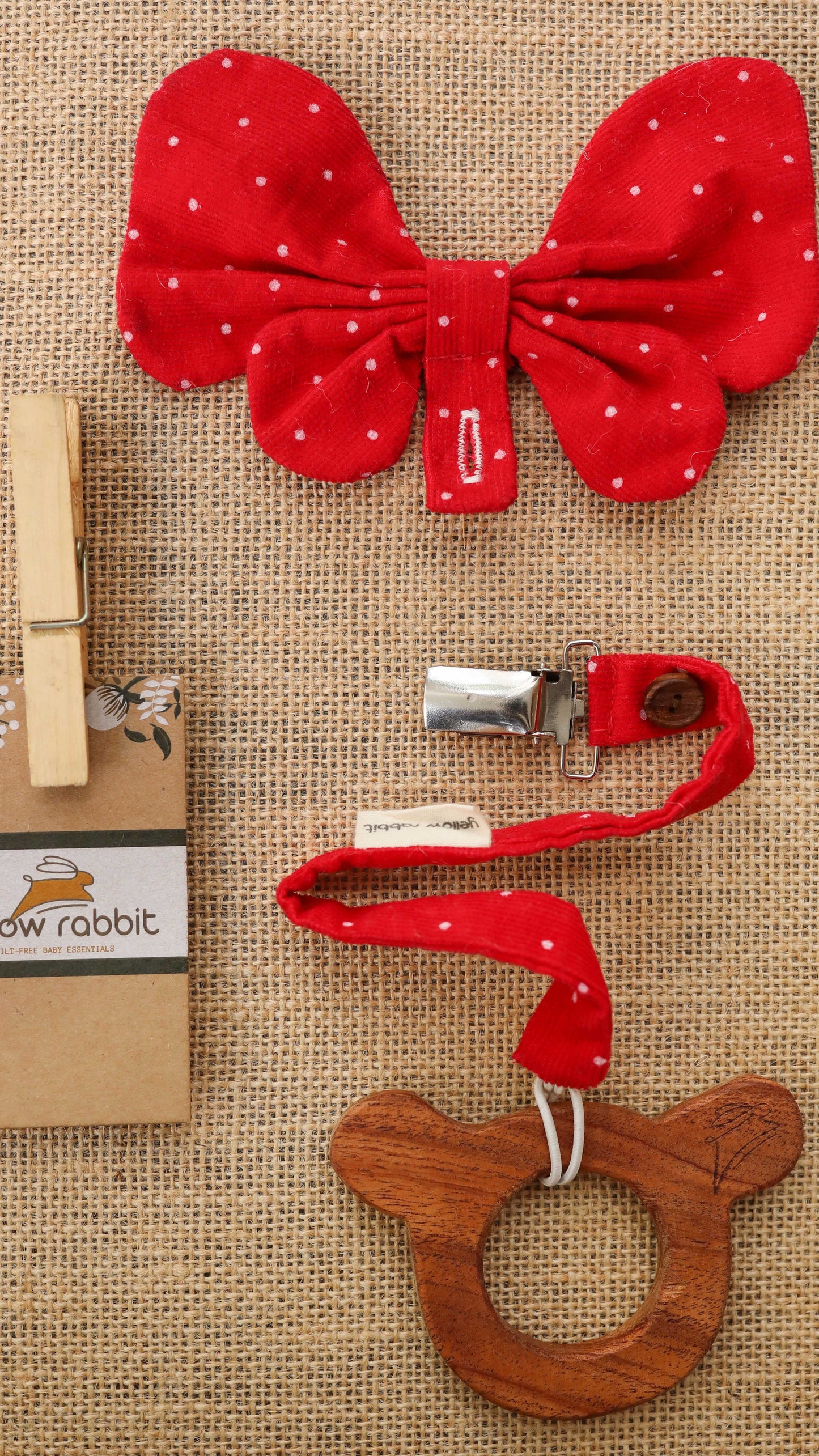 Neem Wooden Teethers (with pacifier clips)