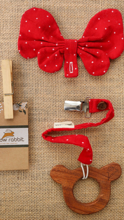 Neem Wooden Teethers (with pacifier clips)