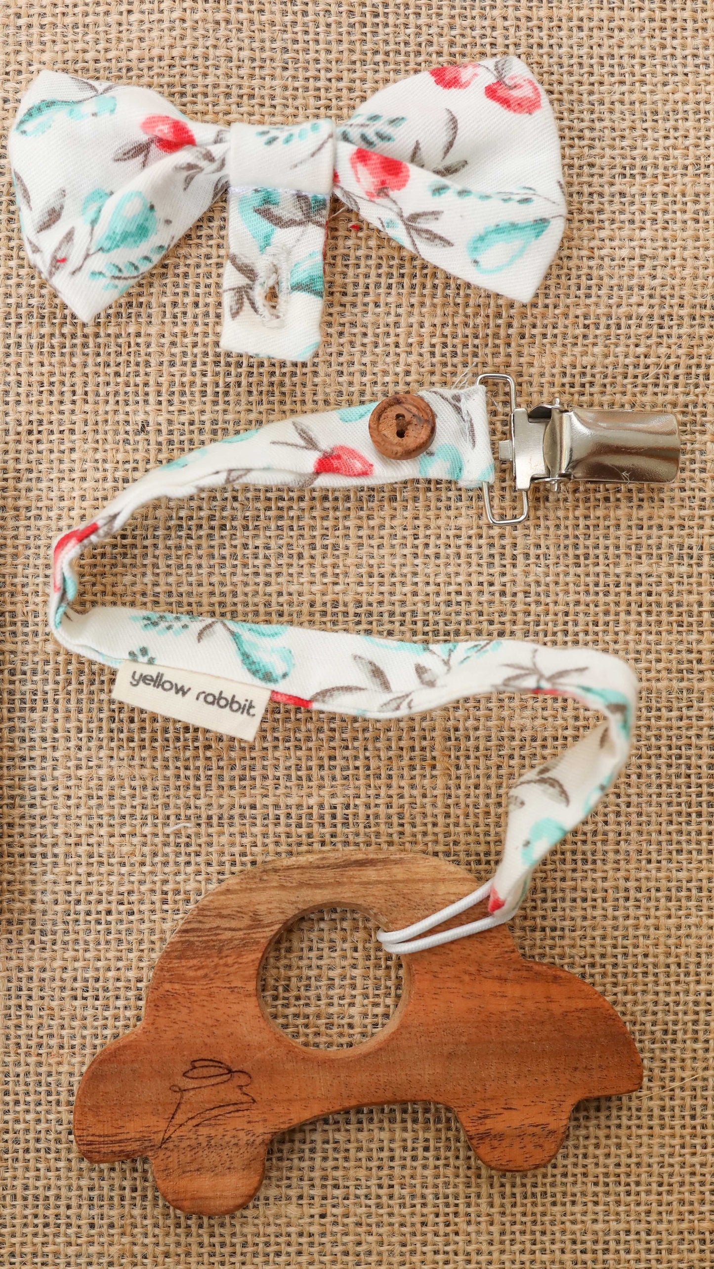 Neem Wooden Teethers (with pacifier clips)