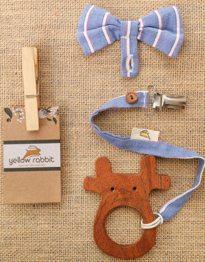 Neem Wooden Teethers (with pacifier clips)