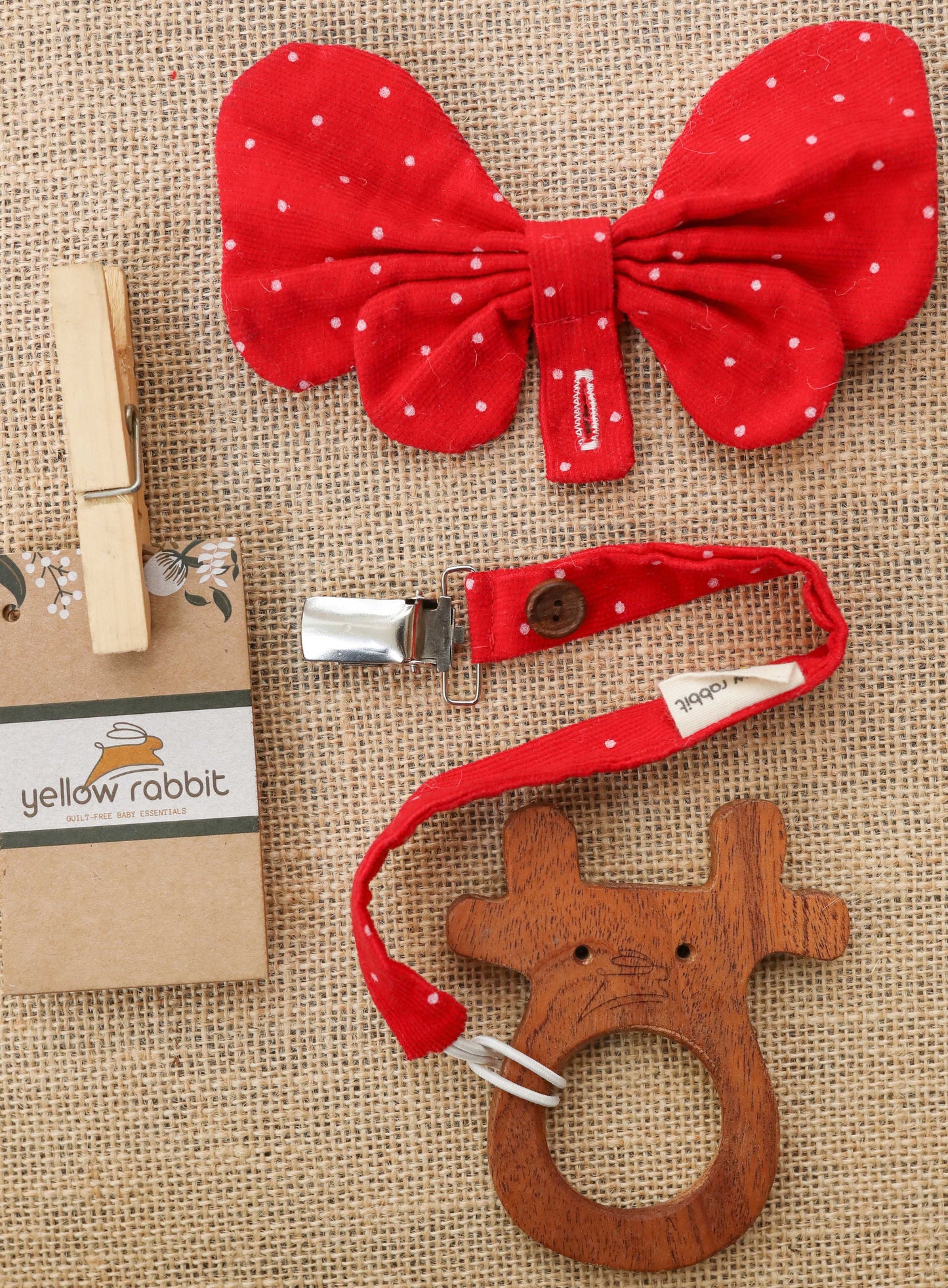 Neem Wooden Teethers (with pacifier clips)