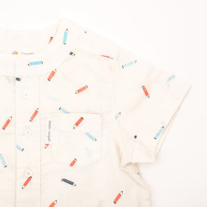 crayon print poplin shirt