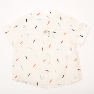 crayon print poplin shirt