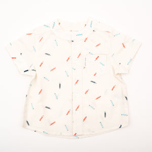 crayon print poplin shirt