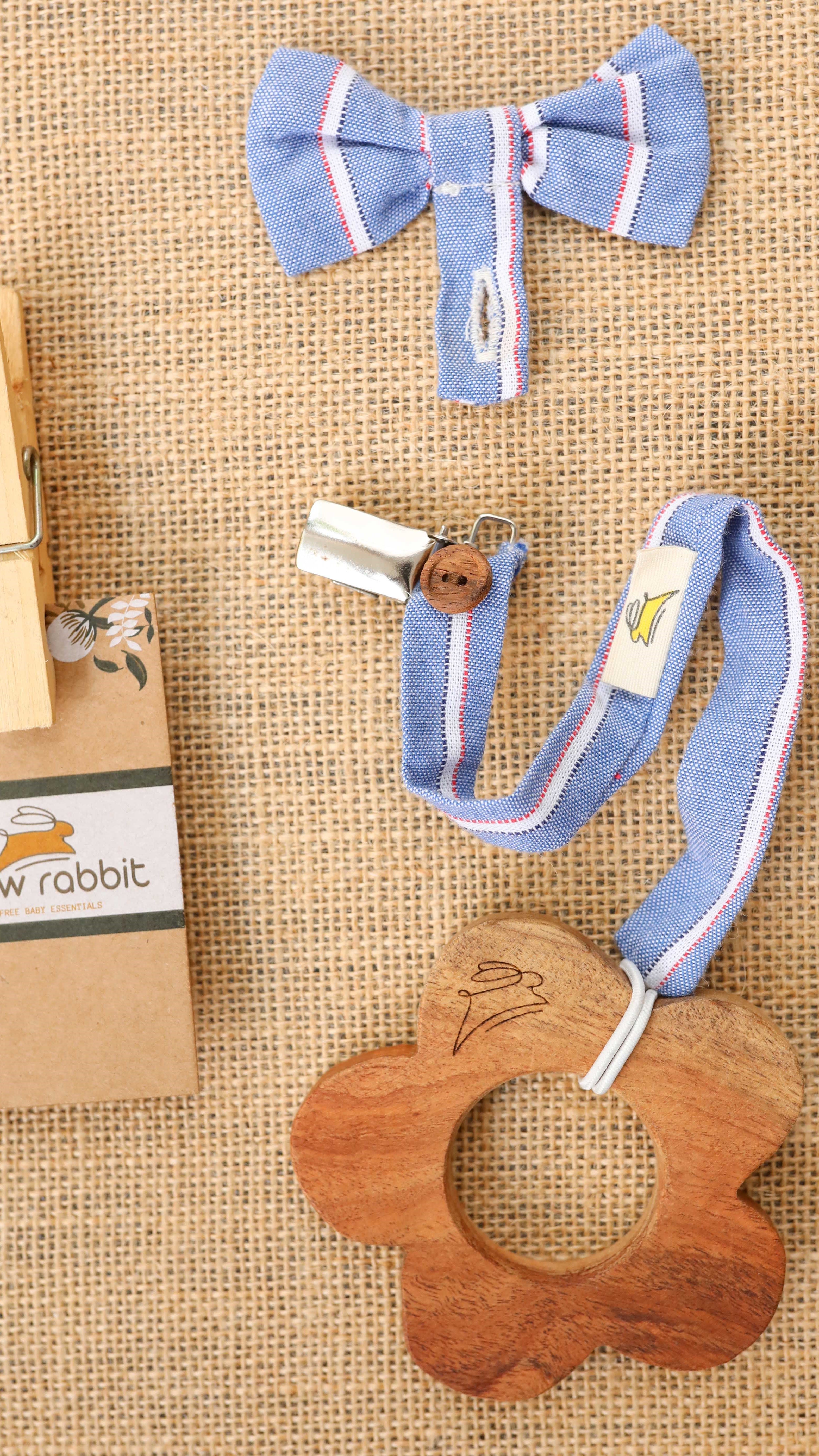 Neem Wooden Teethers (with pacifier clips)