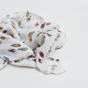 of-fish-ally awesome muslin swaddle