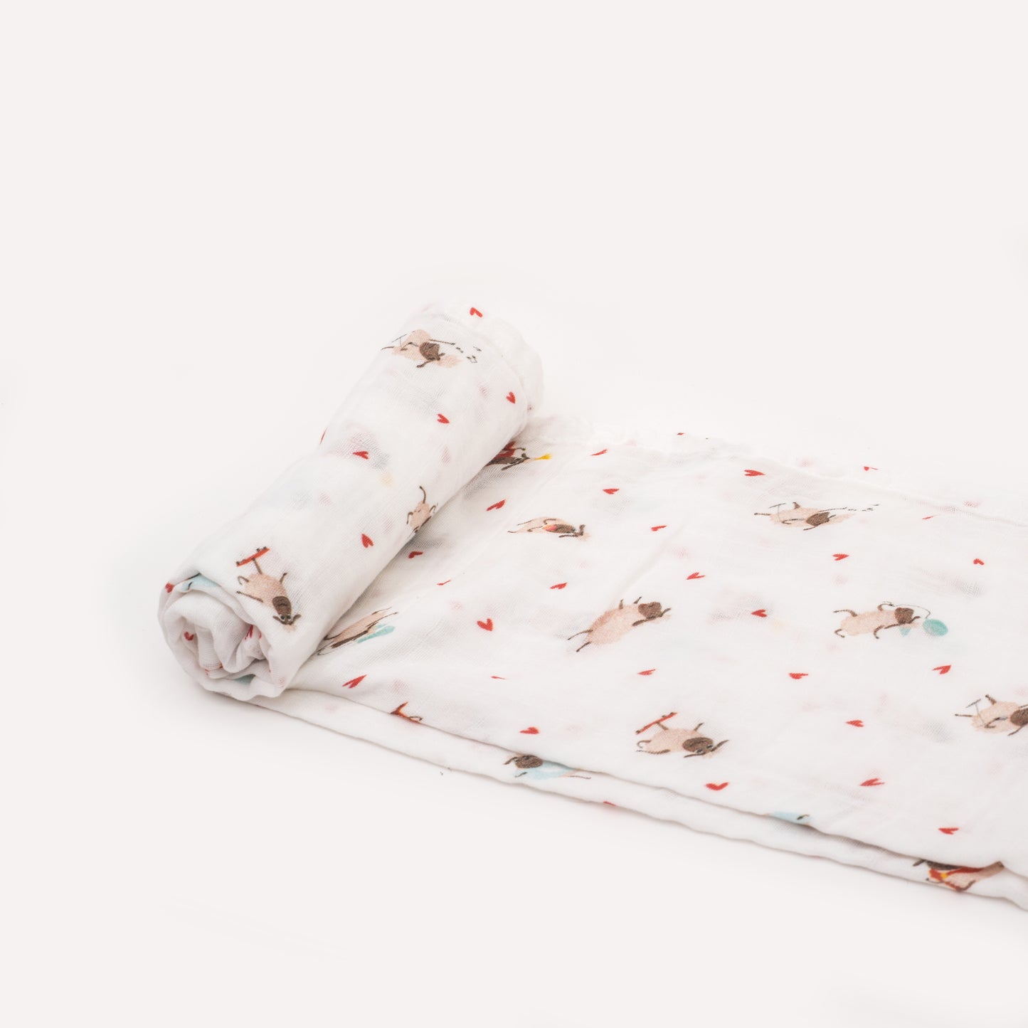 Organic cotton love sheep muslin swaddle blanket