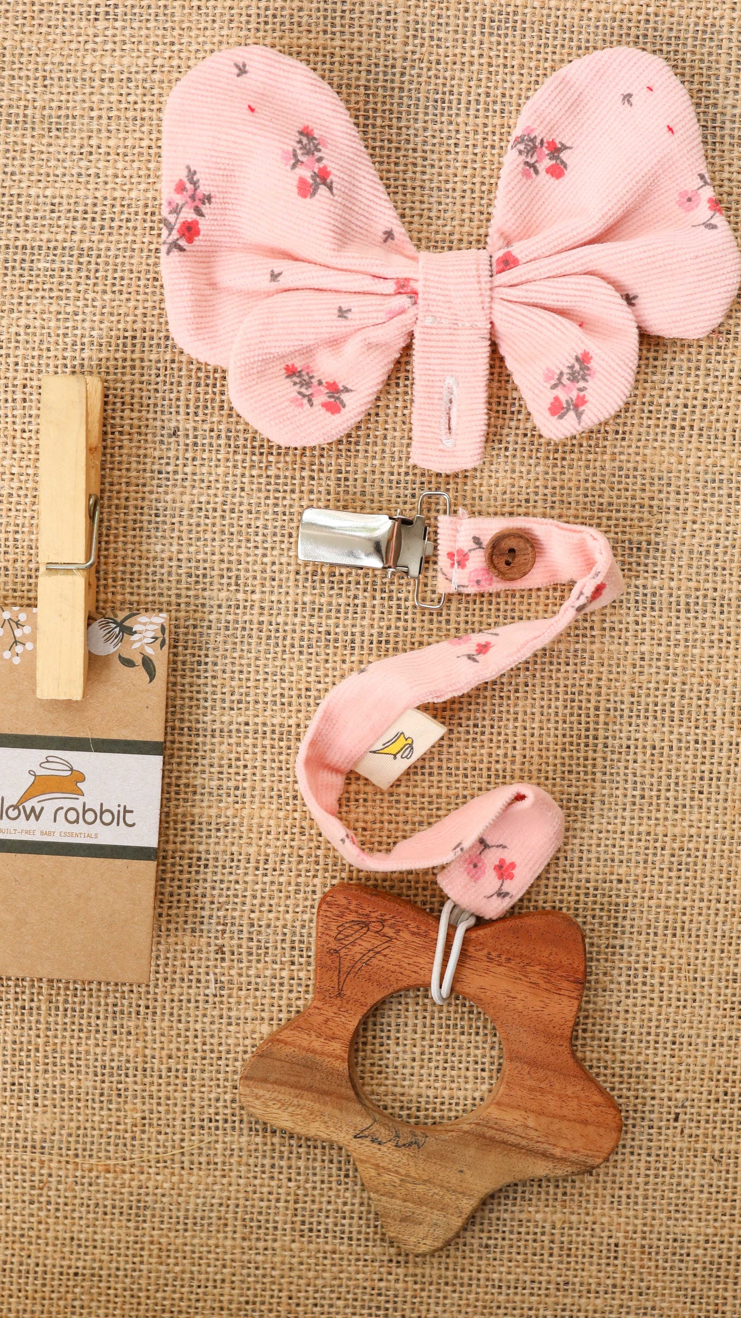 Neem Wooden Teethers (with pacifier clips)