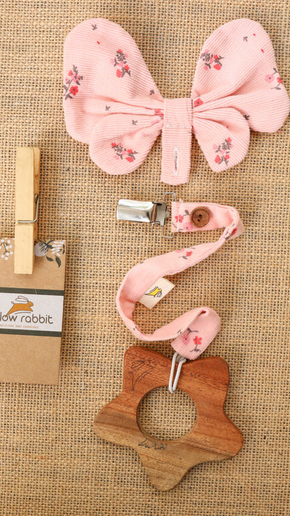 Neem Wooden Teethers (with pacifier clips)