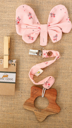 Neem Wooden Teethers (with pacifier clips)