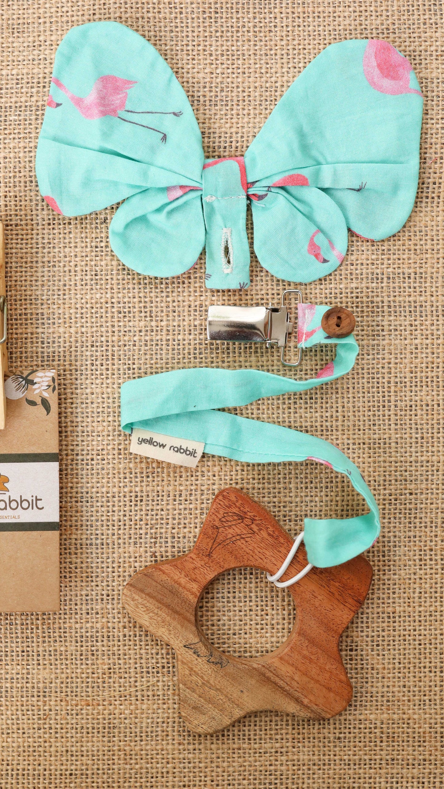 Neem Wooden Teethers (with pacifier clips)