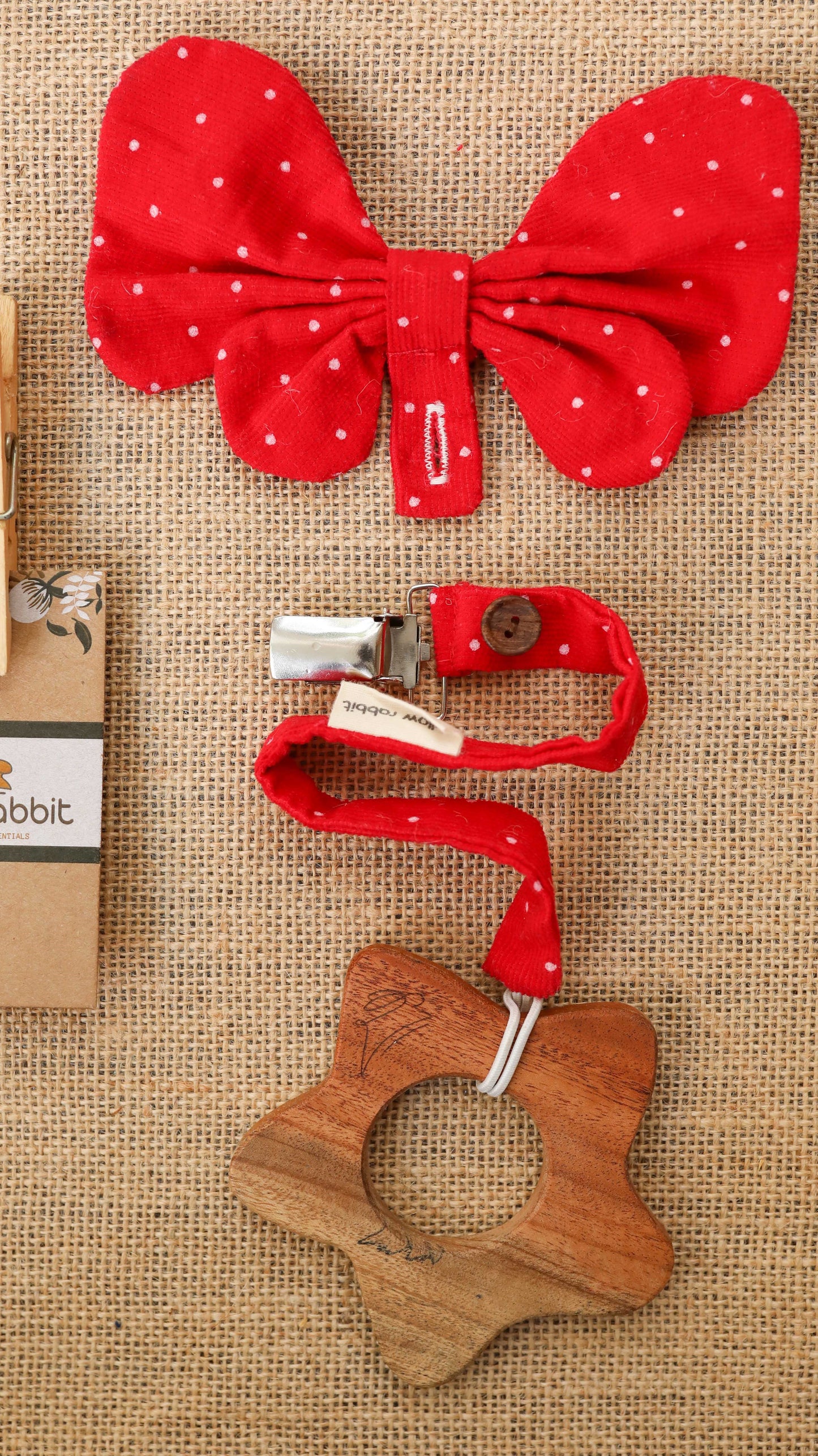 Neem Wooden Teethers (with pacifier clips)