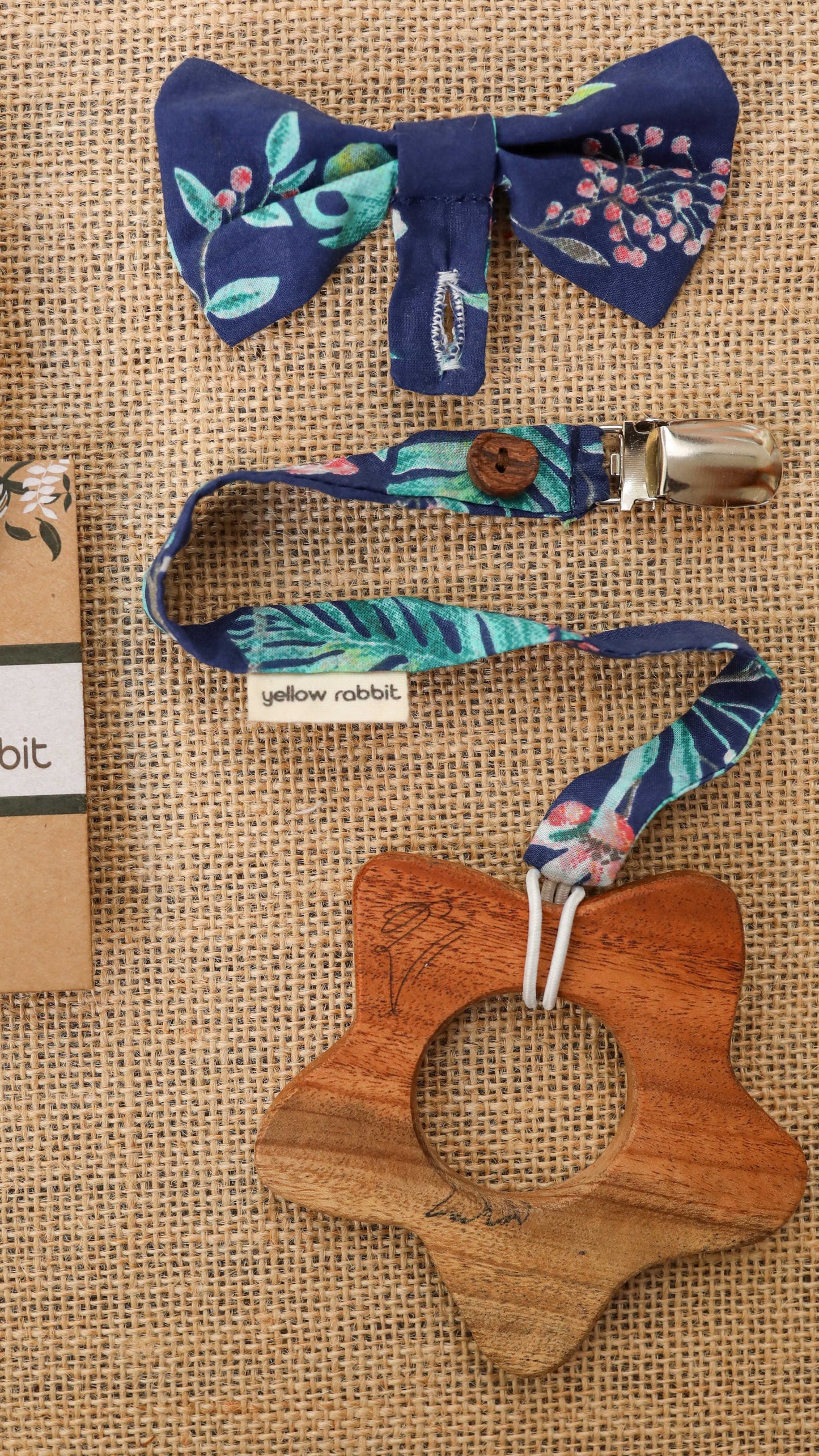 Neem Wooden Teethers (with pacifier clips)